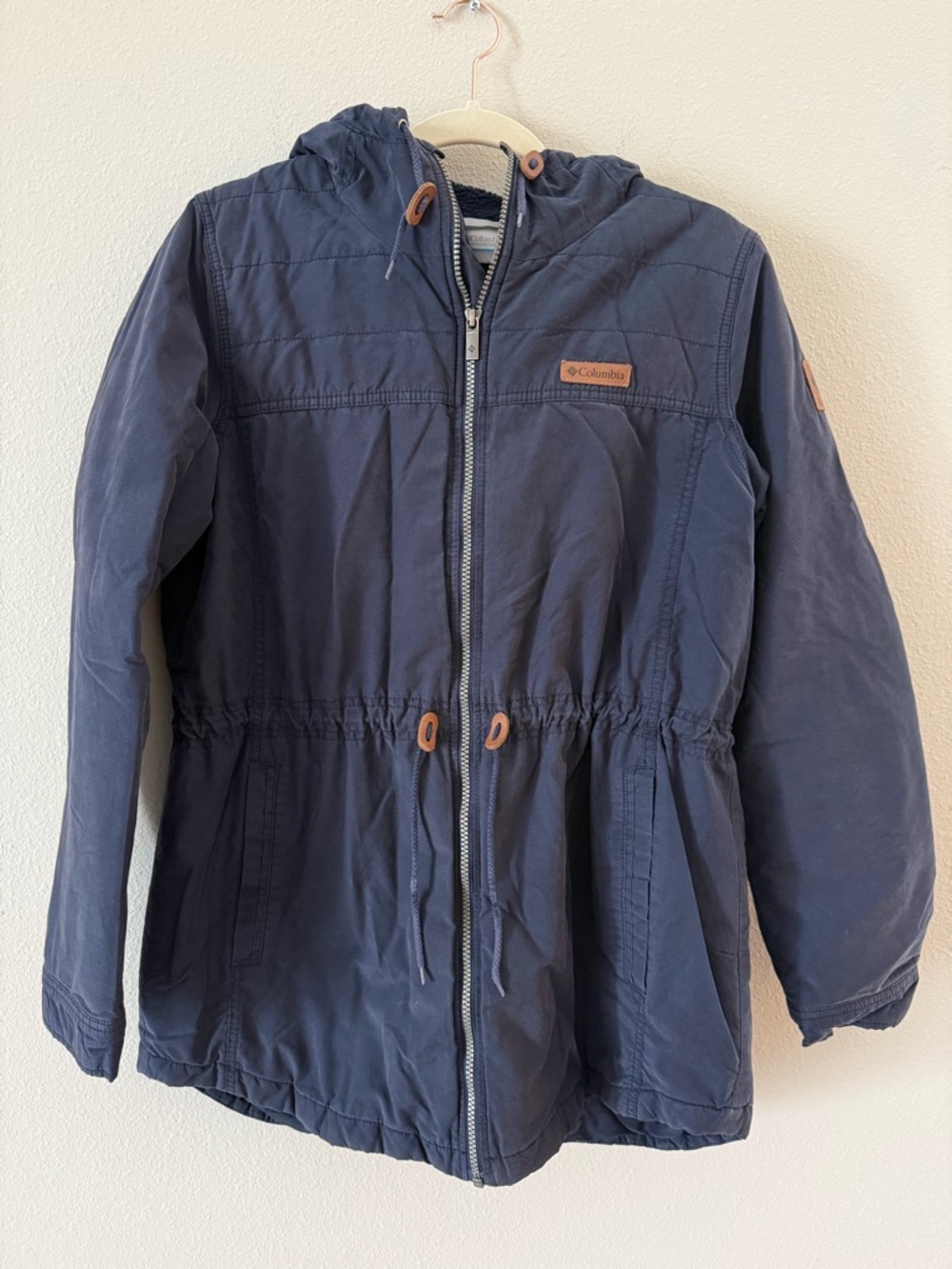 Columbia Women’s Chatfield Hill Jacket Coat Navy Blue Warm Winter Cozy Large - Picture 2 of 8